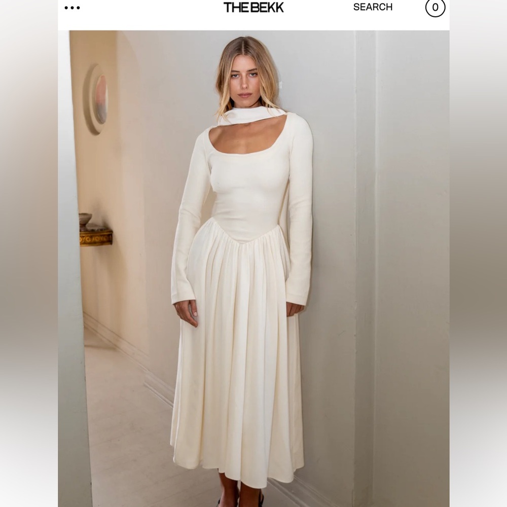 The Bekk Claire Scarf Basque Waist Dress